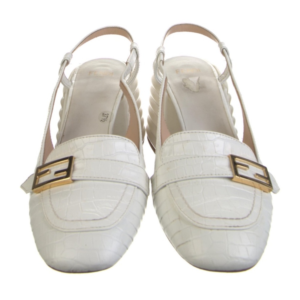 Fendi alligator print sling back shoes